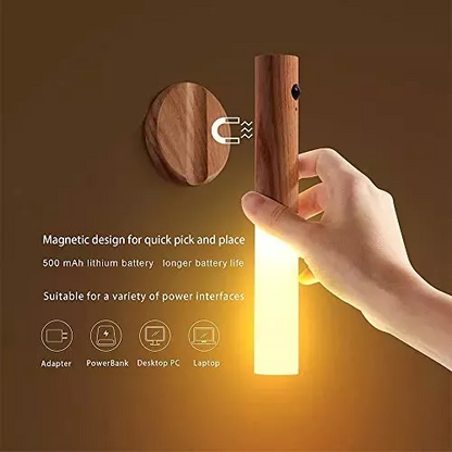 Pack de 2 luces LED de pasillo en color madera