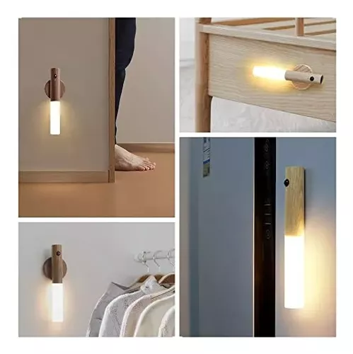 Pack de 2 luces LED de pasillo en color madera