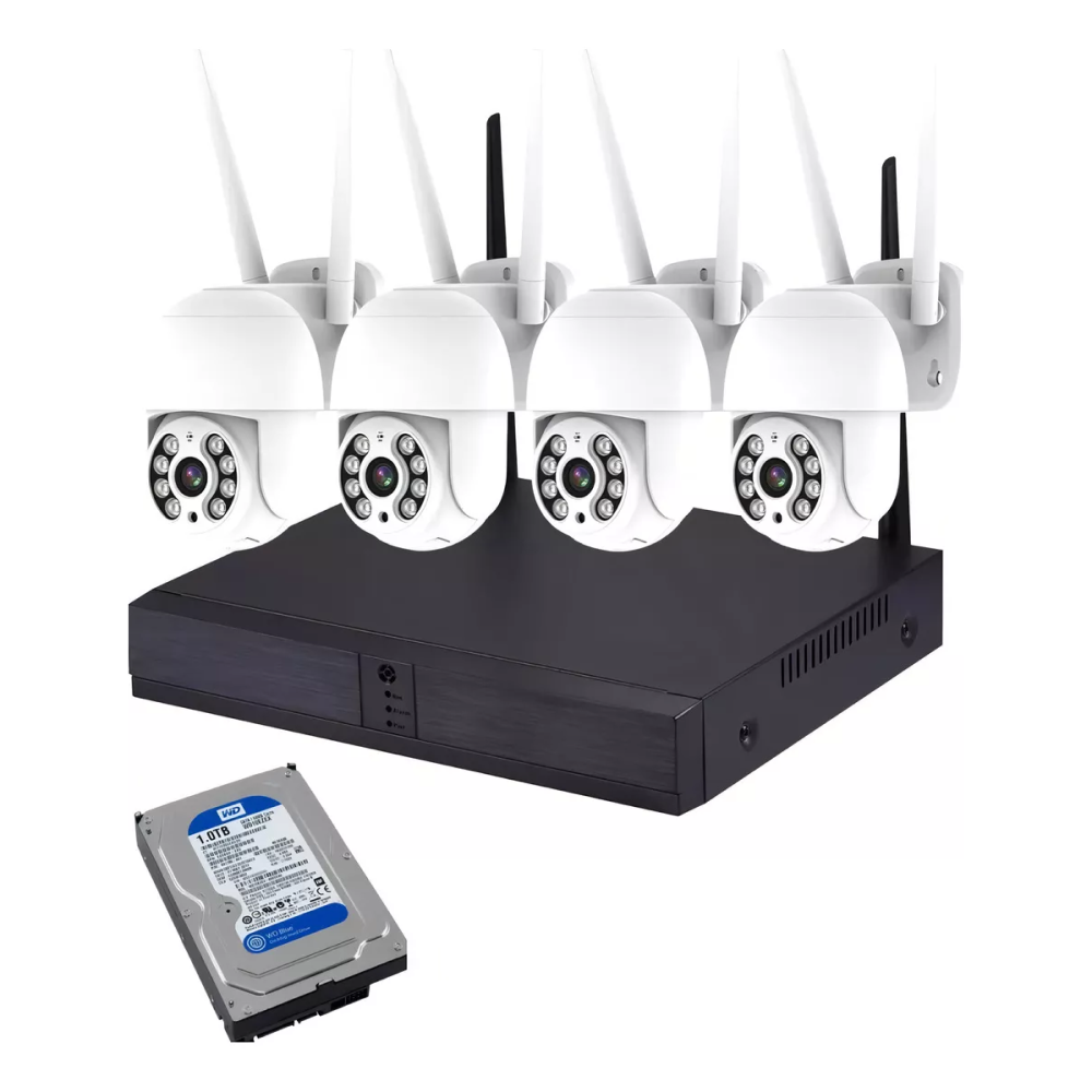 Kit 4 camaras WIFI FullHD 1080 + disco